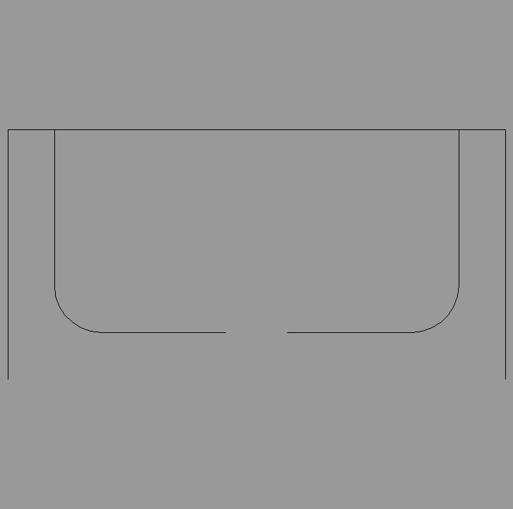 Bloque Autocad Vista de Bañera 02 Bibliot. 2D-3D en Perfil